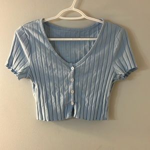 Light blue cropped top